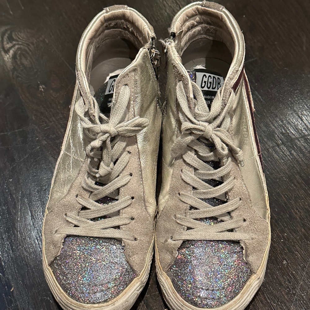 GOLDEN GOOSE Slide hi top sneaker size 35 (5.5-6)